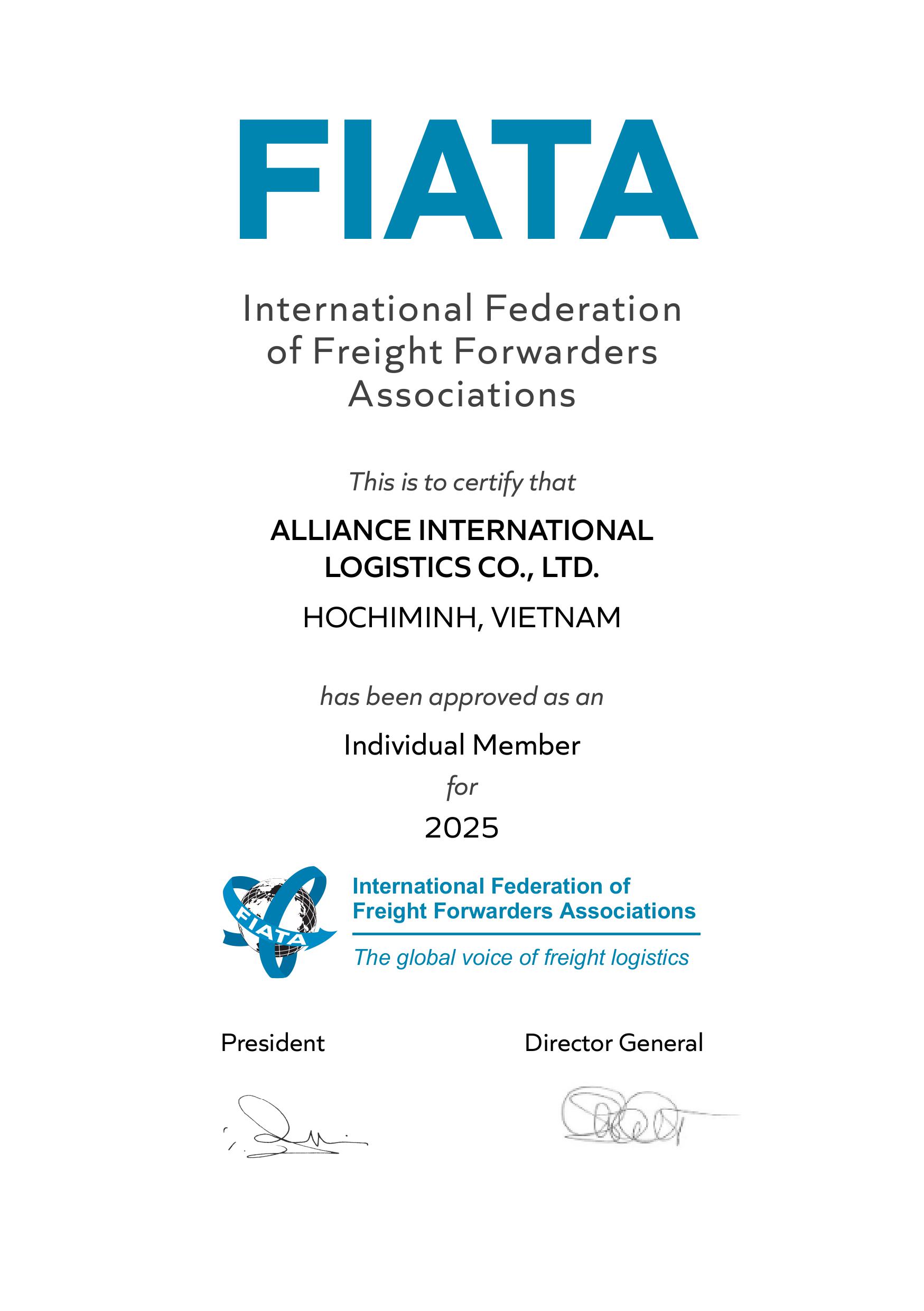 Chứng nhận hội viên FIATA
